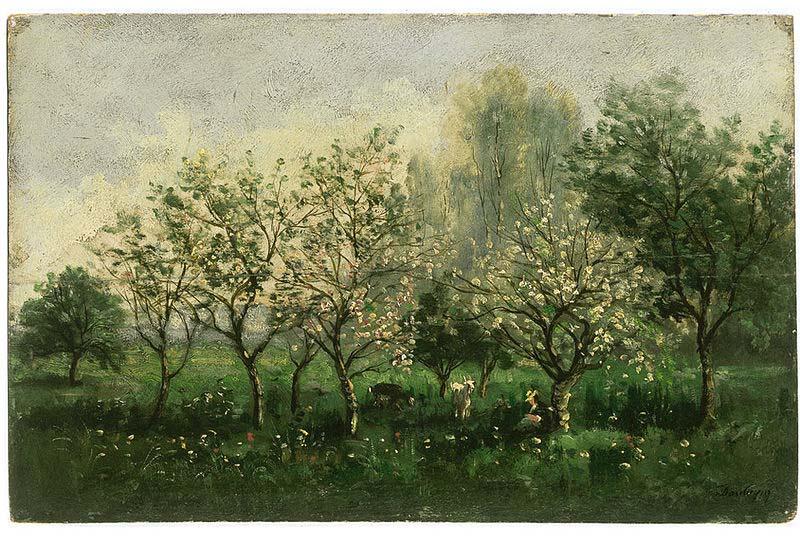 Charles-Francois Daubigny Apple Trees in Blossom France oil painting art
